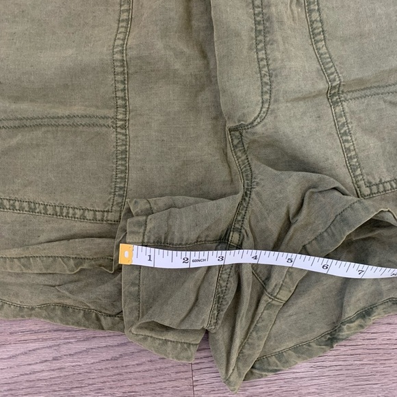 Anthropologie Pilcro Linen Blend Drawstring Utility Shorts Size L - Green - NWOT - Picture 6 of 7